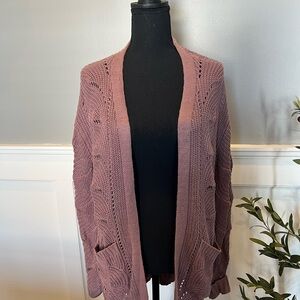 SO Women's Dusty Rose Open-Front Cardigan